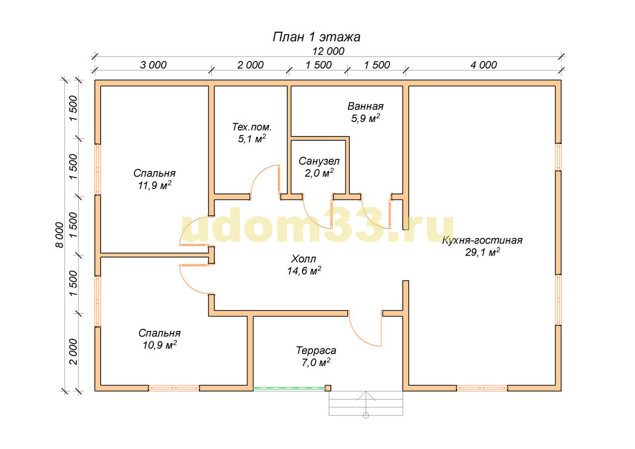 Каркасные дома 8х12 проекты