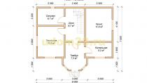 Каркасный дом 7.5х9. Проект ДК-104 «Серпухов» - планировка первого этажа