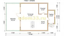 Каркасный дом А-фрейм 10.5х6. Проект ДК-116 «Можайск» - планировка первого этажа