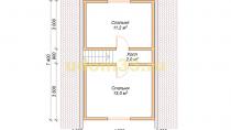 Каркасный дом 7.2х7.4. Проект ДК-35 - планировка второго этажа