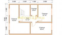 Дачный дом 6х9.5 под ключ. Проект ДКД-9 - планировка второго этажа